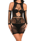 Plus Size Women Lingerie Erotic chemise Full Body Stockings Open Crotch Fishnet Lingerie