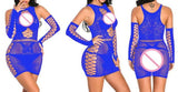 Plus Size Women Lingerie Erotic chemise Full Body Stockings Open Crotch Fishnet Lingerie