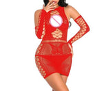 Plus Size Women Lingerie Erotic chemise Full Body Stockings Open Crotch Fishnet Lingerie