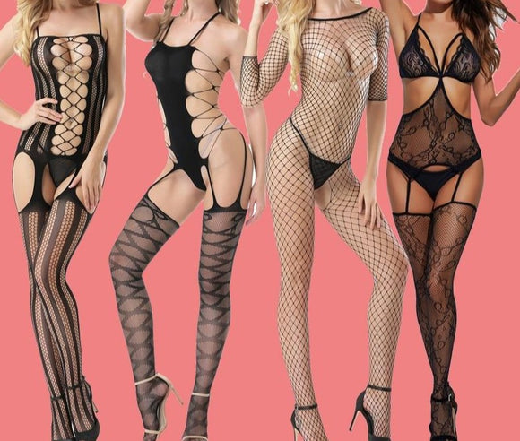 Womens Body stocking Sexy Erotic Lingerie costumes Baby Doll Sexy Lingerie For BDSM Fishnet stockings