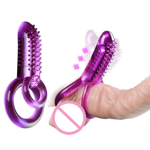 2 in 1 Penis and Clitoris Vibrators For Women and Men(Clitoral Stimulation) Double Ring Cock Male Dildo Bullet Massager