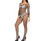 Sexy Chemise Transparent Long Stockings Erotic Women's Fishnet Full Body Stockings